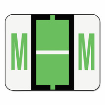 Smead A-Z Color-Coded Bar-Style End Tab Labels Letter M Light Green 500/Roll - £23.17 GBP