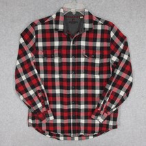 Woolrich Men&#39;s Flannel Shirt Red Plaid Long Sleeve Size Large - £14.47 GBP