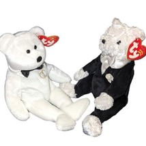 Ty Beanie Babies Mr And Groom  Bears Retired With Tags  - £6.86 GBP