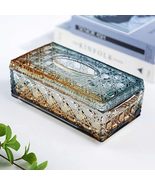 Luxury Emerald Gold Glass Tissue Box, Premium Gradient Crystal Napkin Di... - $138.93 CAD