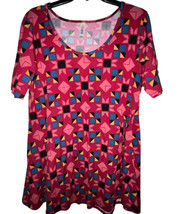 Lularoe Blouse Small Short Sleeve Shirt Top Classic Relaxed Stretch Women&#39;s EUC - £10.88 GBP