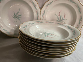 Favolina Celina Soup Bowls Made in Poland 8-3/8&quot; Wheat Gold Trim (8) - $35.00
