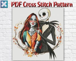 Nightmare Before Christmas Jack And Sally Counted PDF Cross Stitch Pattern DIY - £3.99 GBP