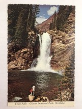 Vtg Postcard Trick Falls Glacier National Park Montana Scallop Edge - £3.09 GBP