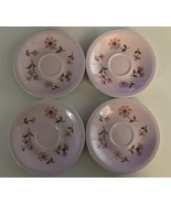 Four Vintage Mikasa Pink Puff Pastelle Saucers D6102 Made In Japan 6.25&quot;... - £16.59 GBP