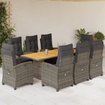  Garden Dining Set Grey PE rattan 9 Piece Garden Dining Set - $2,065.90 CAD
