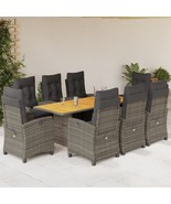  Garden Dining Set Grey PE rattan 9 Piece Garden Dining Set - €1.296,11 EUR