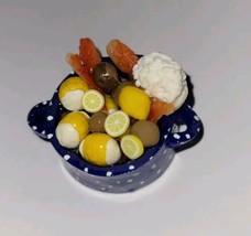 Dollhouse Crab Boil Pot Seafood Lemons Finger Food Potatoes - £8.69 GBP