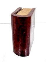 Vintage Small Wood Book Shaped Match Box Holder 1 3/4 x 1 1/4 x 3/4 Inch - $24.26
