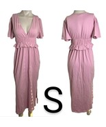 Lulus Pink Mauve Maxi Side Slit Dress~Size S - £31.63 GBP