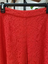 Isla Maude Womens Red Lace Floral Cotton Elastic Waist Casual Capri Pants Small - £24.05 GBP
