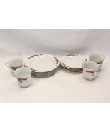 Tienshan Poinsettias Ribbons Christmas Cups Saucers Salad Plates Lot of ... - €21,16 EUR