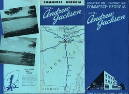 Hotel Andrew Jackson Brochure Commerce Georgia 1940s Highway 441 - £34.88 GBP