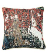 Jacquard Weave Tapestry Pillow Cover Lady&amp;Unicorn Sofa Cushion Covers Taste - £21.12 GBP