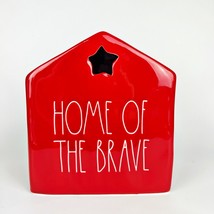 Rae Dunn Home Of The Brave Red Candle Bird House Shelf Decor Patriotic J... - £15.55 GBP