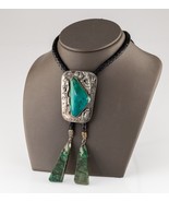 Owen Gragg Navajo Sterling Silver Turquoise Bolo Tie with Dangling Turqu... - £280.25 GBP