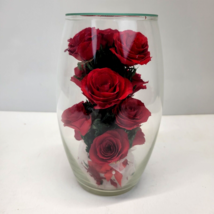 Danbury Mint Miracle Roses Bouquet Everlasting Roses In Glass Vase Without Base - £37.78 GBP