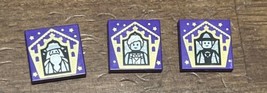 Lego 3068 Dark Purple Tile 2 x 2 Harry Potter Chocolate Frog Cards Lot Of 3 - $10.25