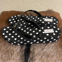 Kate Spade Polka Dot Platform Flip Flops Sandals 10M Black White Summer ... - $26.89