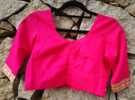 Pink Saree Blouse Readymade Indian Choli Women Belly Dance Tribal Boho XS S - $15.49