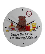 Vtg Novelty Cartoon Wall Clock Leave Me Alone I&#39;m Having A Crisis Work F... - $164.45 MXN