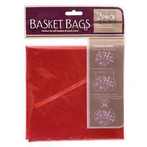Red Translucent Plastic Basket Bags, 22 In. X 30 In. - 2/pkg - £5.92 GBP