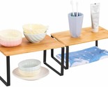 Set of 4 Bamboo Kitchen Cabinet Counter Shelf Organizer for Bathroom Kit... - $21.78
