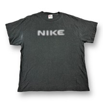 Vtg Nike Blur Crewneck Graphic T-Shirt Men&#39;s Size XL Black Y2K Distressed Faded - £15.63 GBP