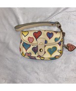 Vintage Dooney And Bourke Hearts Wristlet Wallet Pouch - £35.63 GBP