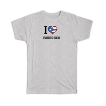 I Love Puerto Rico : Gift T-Shirt Flag Heart Country Crest Puerto Rican Expat - £19.65 GBP
