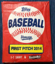 2014 First Pitch TOPPS T Shirt 3XL HOMAGE Retro Sealed Wax Pack Baseball... - £53.16 GBP