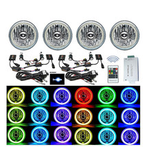 5-3/4&quot; RF RGB SMD LED Color Change Halo Shift Angel Eye 6000K HID Headlights Set - £377.96 GBP