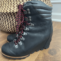 Sorel Conquest Wedge Waterproof Snow Boots Black Grey 6.5 - $1,146.56 MXN