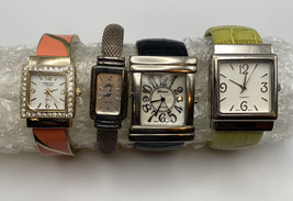 4 Used Cuff Ladies Watches *Need Batteries* Gruen, Alto, Geneva, Unbranded - £19.55 GBP