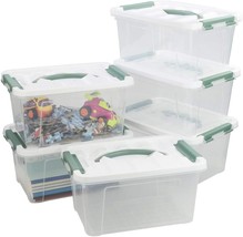 6 Quart Plastic Storage Box With Lid, Yarebest, Clear Latch Box, 6-Pack. - £32.76 GBP