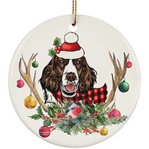 hdhshop24 Cute English Springer Dog Love Christmas Ornament Gift Pine Tr... - £15.53 GBP