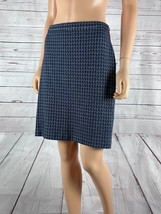 BANANA REPUBLIC Cotton Knot Zig Zag Patterned Blue Pencil Skirt 10P - £8.28 GBP