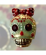 Vintage Style Gothic, Punk Sugar Skull Brooch Necklace Charm with Faux C... - $12.47