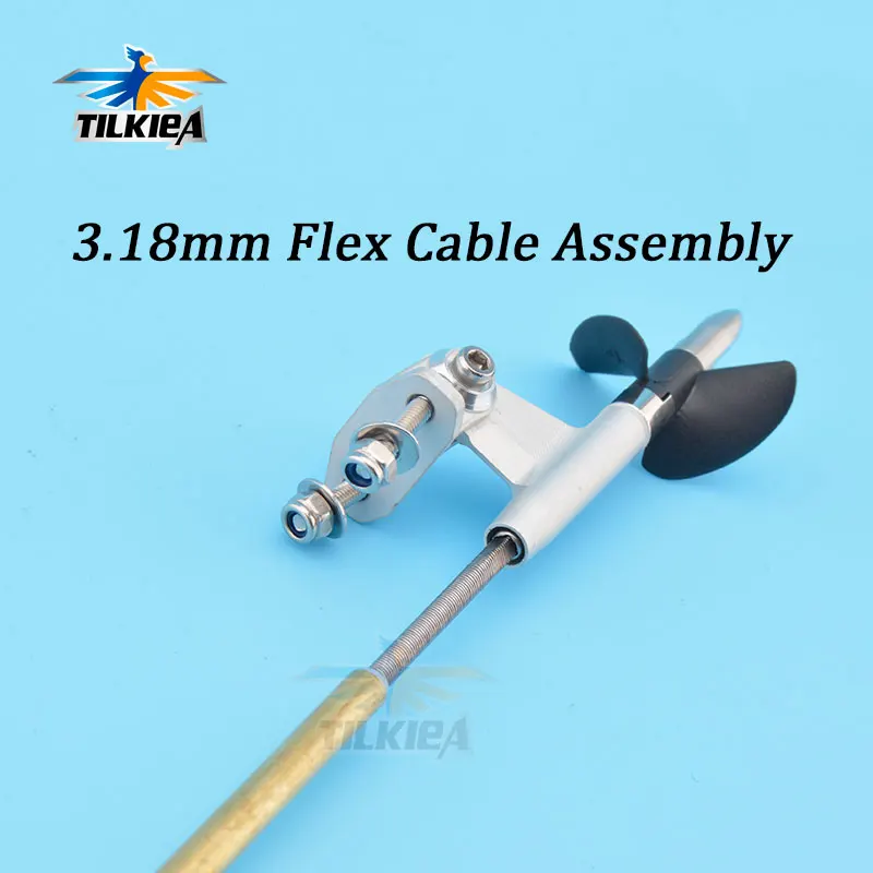 3.18mm Prop shaft 1/8&#39;&#39; 3.18mm Flex Cable Left Flexible L300mm Nut Drive Dog - £34.09 GBP+
