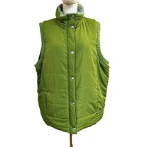Quilted Puffy Vest Jacket Size 1X Green Carolyn Taylor Woman Pockets Zip... - $12.49