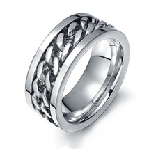 E chain ring for men women stainless steel flexible spinner link casual fraternal rings thumb200