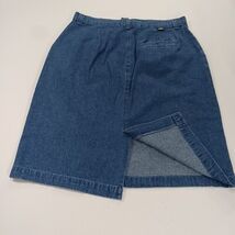 Lee Casuals Wrinkle Free RN#34783 Womens Blue Cotton Pencil Denim Skirt Size 14M image 2