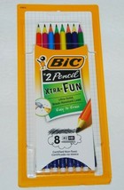 BIC Xtra Fun #2 Pencils Black Lead 8-Pack Multi-Color Wood NEW - £2.88 GBP