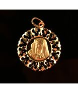 *18k Yellow Gold Filigree Pendant Mother Mary Madonna - €303,96 EUR