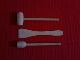 Small Solid Wood Mallet, Pestle Masher and Spatula Turner - £17.89 GBP
