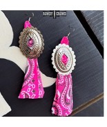 Concho Rodeo Western Cowgirl Earrings Hot Pink Bandana - €16,95 EUR