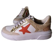 Maker&#39;s Aria 28 Sneakers White With Orange. Gold Accents. Pre-owned. Size 9 - £15.39 GBP