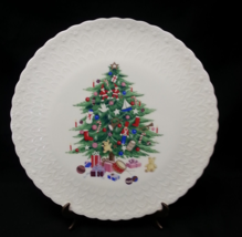 MIKASA Narumi Japan 11.5&quot; Bone China Christmas Spirit Cake Plate Tree w/... - £7.02 GBP