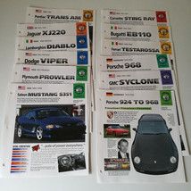 International Masters Hot Cars Spec Sheets Inserts Corvette Bugatti EB11... - $14.50
