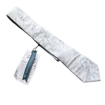 Littlest Prince Youth 8yr - Adult White Gray Marble Print Tie Necktie NEW - £6.05 GBP